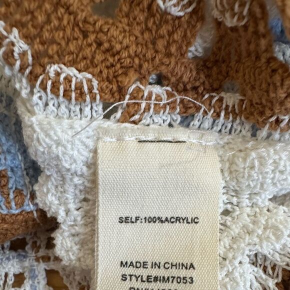 ILLA ILLA Women's Crochet Button Down Blouse Size S/M - Picture 5 of 5